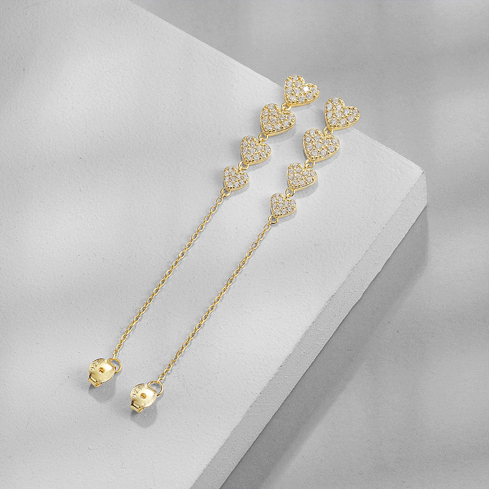 Four heart-shaped earrings-SSE131STGCZD
