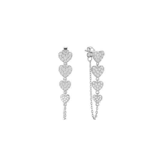 Four heart-shaped earrings-SSE131STGCZD