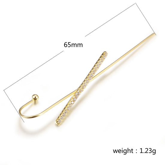 Straight diamond studded earrings-SSE133