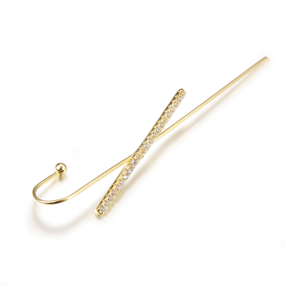 Straight diamond studded earrings-SSE133