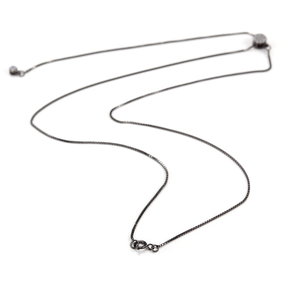 Black Charm Adjustable Chain Necklace - SSN116SCBKZD