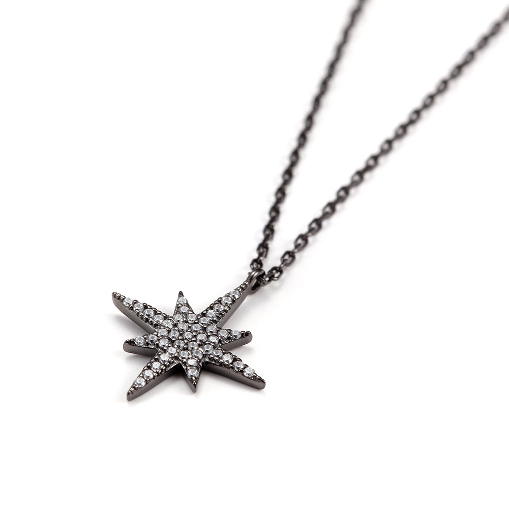 Pave Star Pendant Chain Necklace - SSN143