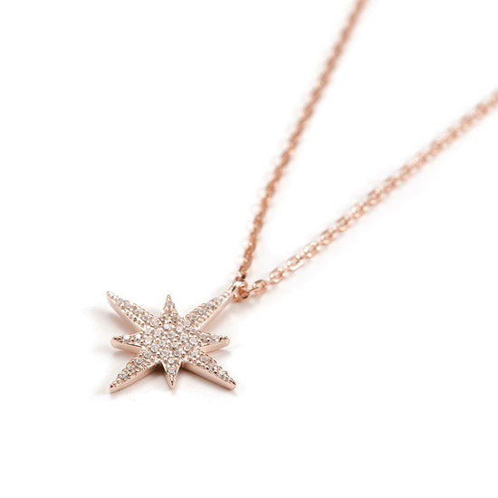 Pave Star Pendant Chain Necklace - SSN143