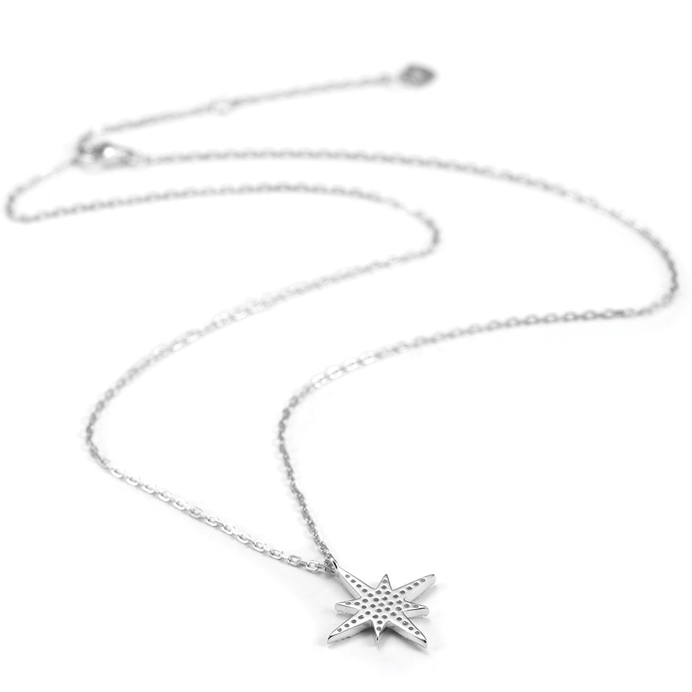 Pave Star Pendant Chain Necklace - SSN143