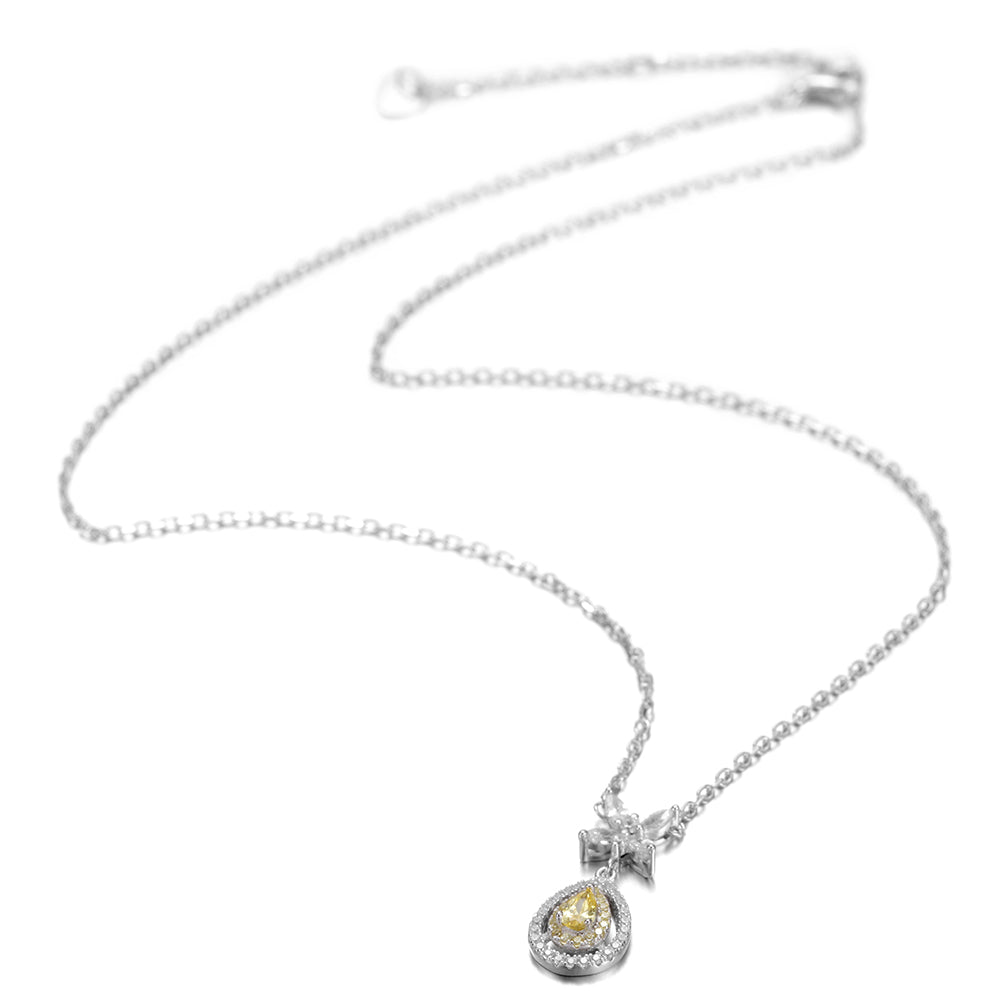 Water Drop Crystal Pendant Necklace - SSN144WGZD