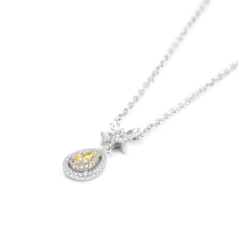 Water Drop Crystal Pendant Necklace - SSN144WGZD