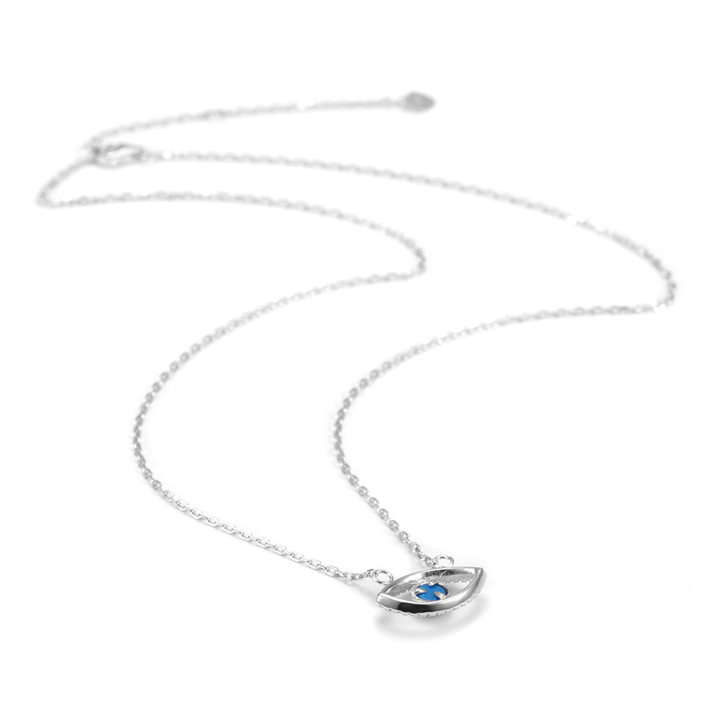 Evil Eye CZ Pendant Necklace - SSN146WGZD