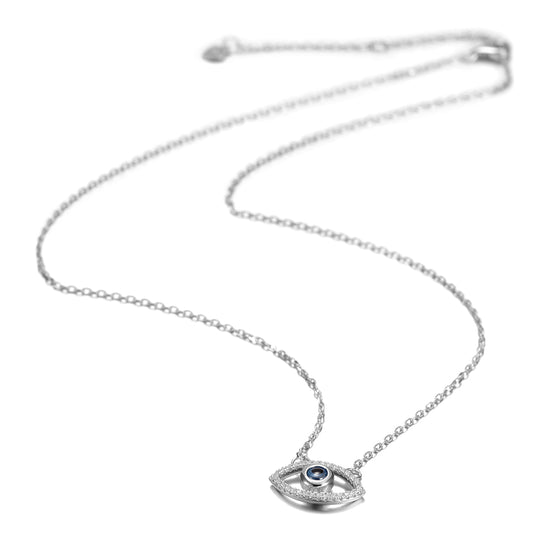 Evil Eye CZ Pendant Necklace - SSN146WGZD