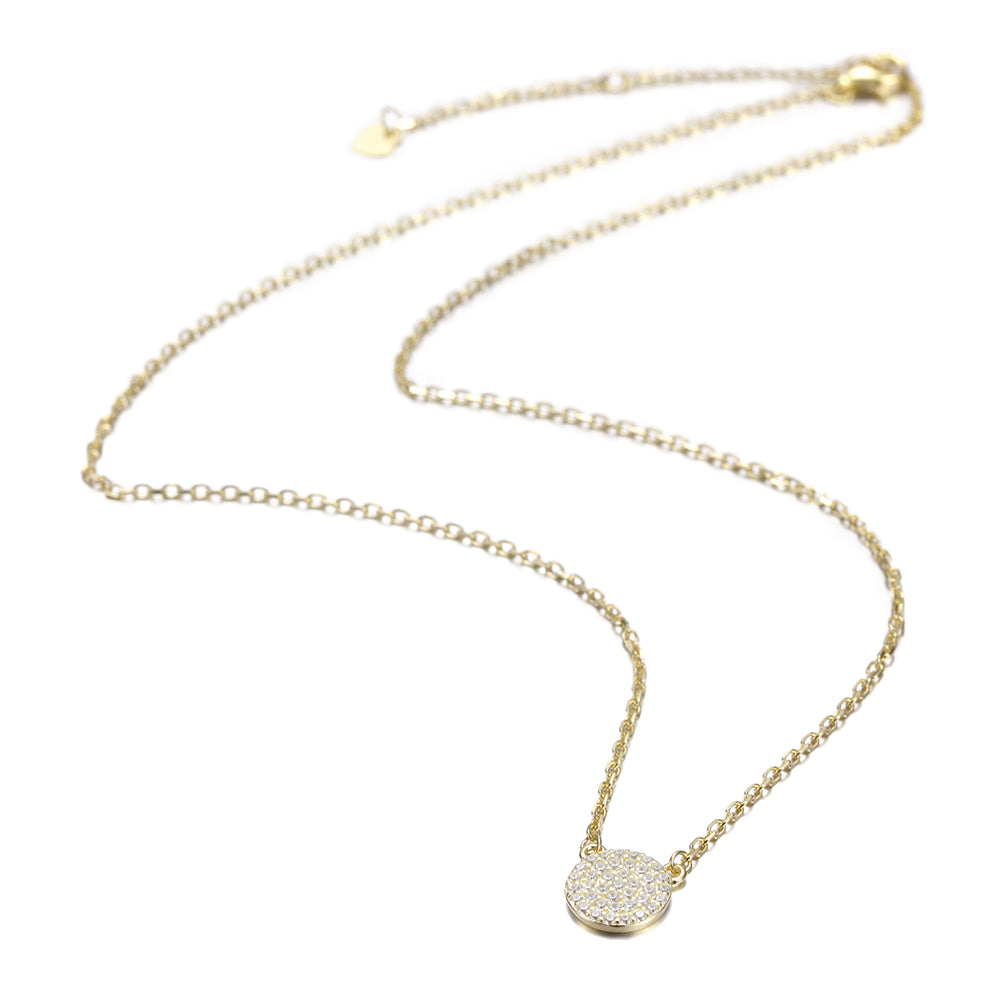 Pave CZ Pendant Necklace -SSN147