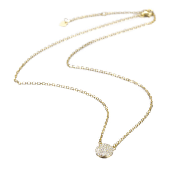 Pave CZ Pendant Necklace -SSN147