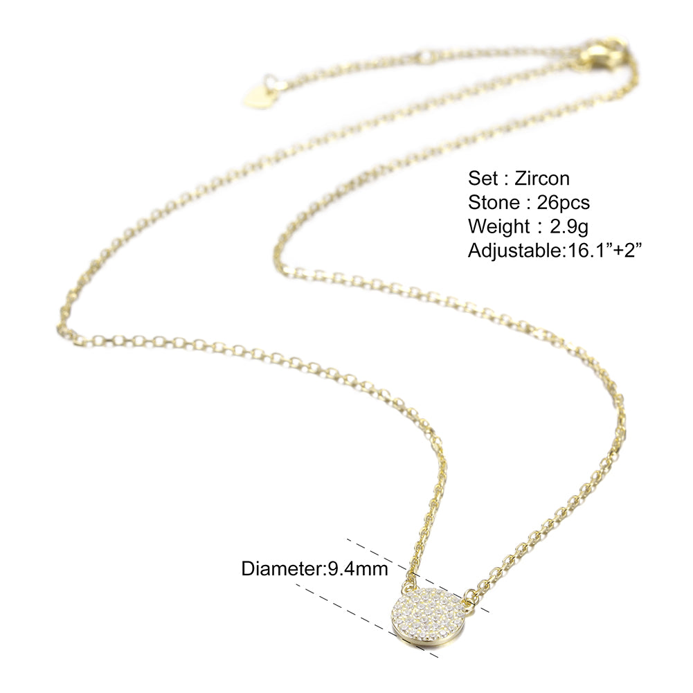 Pave CZ Pendant Necklace -SSN147