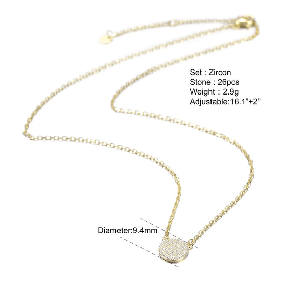Pave CZ Pendant Necklace -SSN147