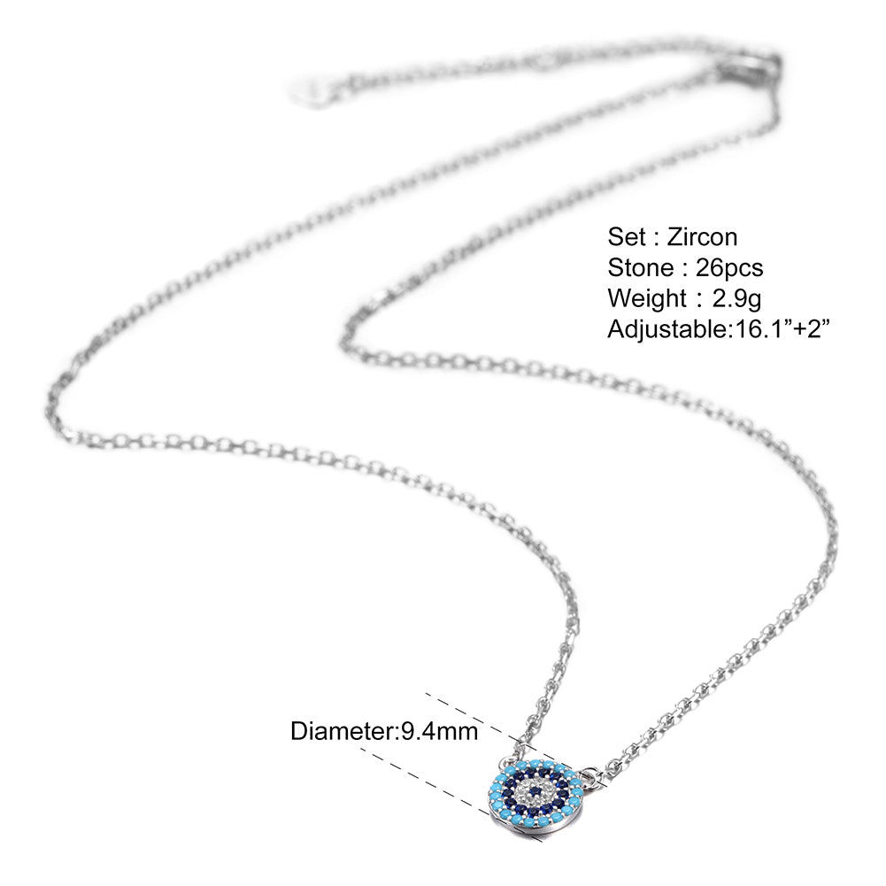 Pave CZ Pendant Necklace -SSN147