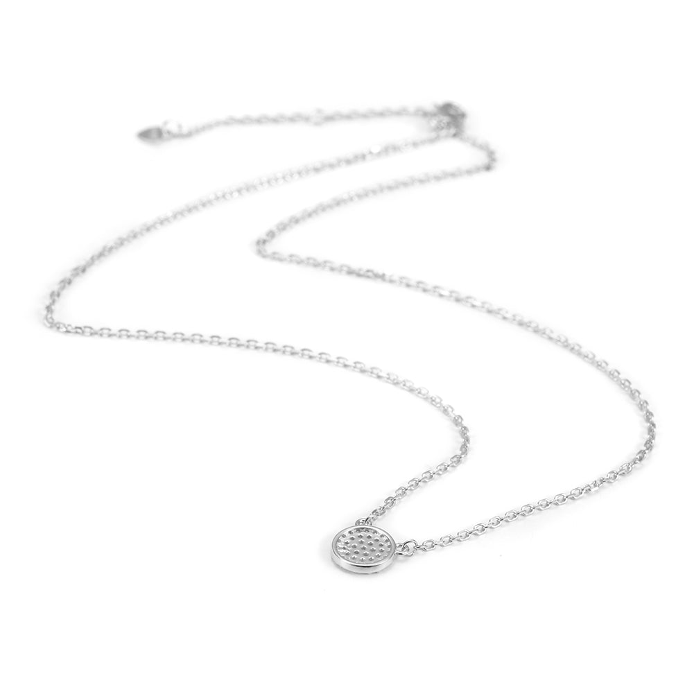 Pave CZ Pendant Necklace -SSN147