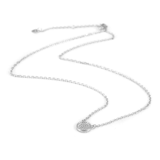 Pave CZ Pendant Necklace -SSN147