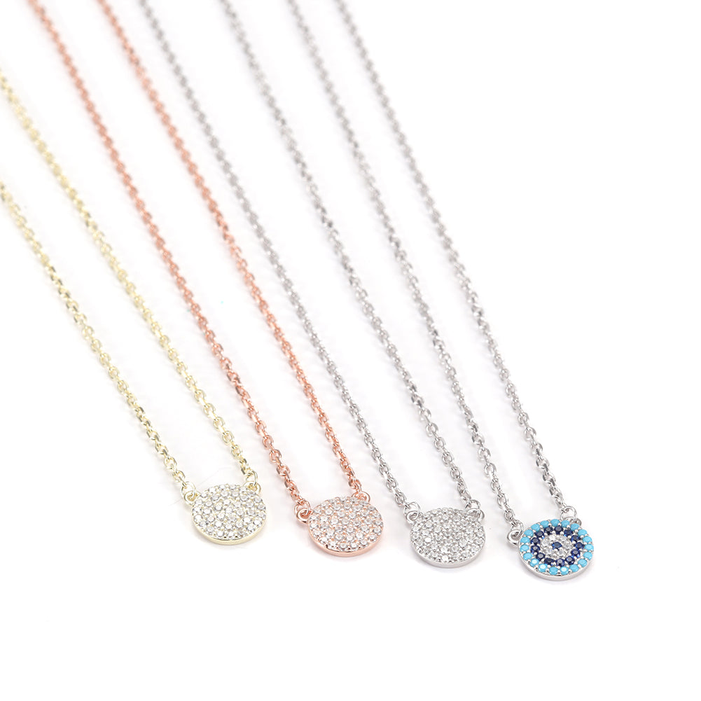 Pave CZ Pendant Necklace -SSN147
