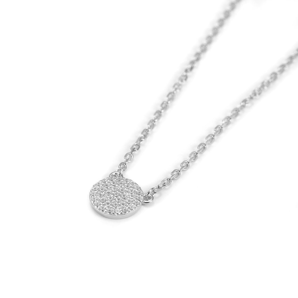 Pave CZ Pendant Necklace -SSN147