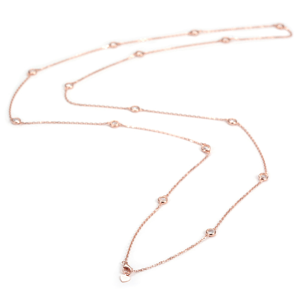CZ Pendant Long Necklace - SSN148