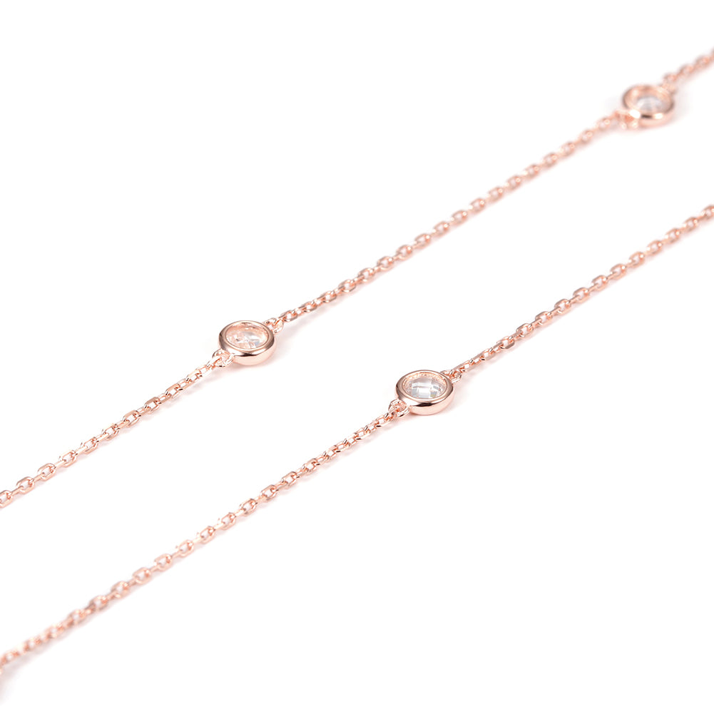 CZ Pendant Long Necklace - SSN148