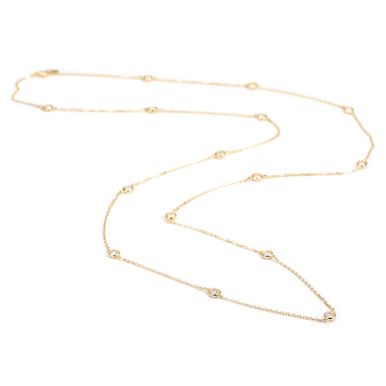 CZ Pendant Long Necklace - SSN148