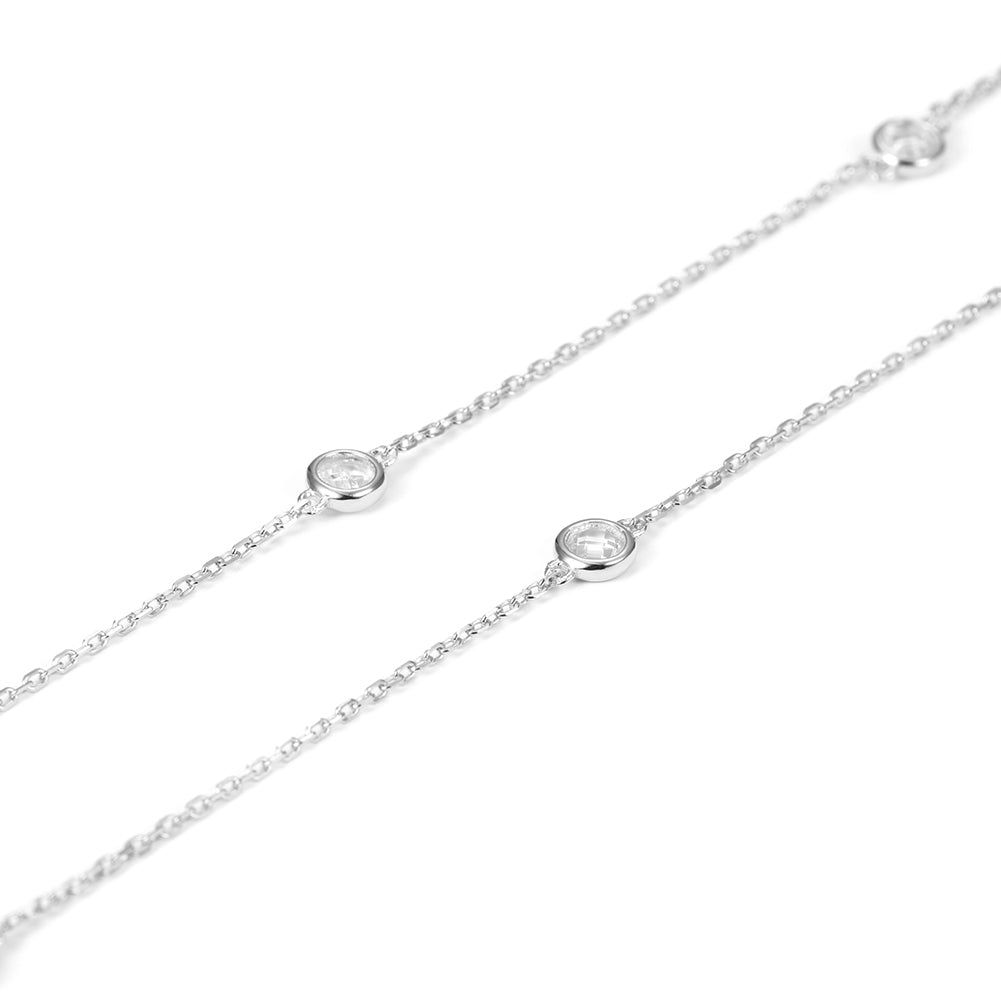 CZ Pendant Long Necklace - SSN148