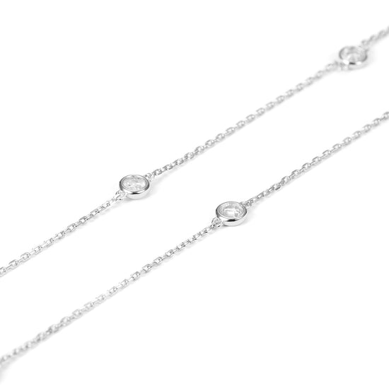CZ Pendant Long Necklace - SSN148