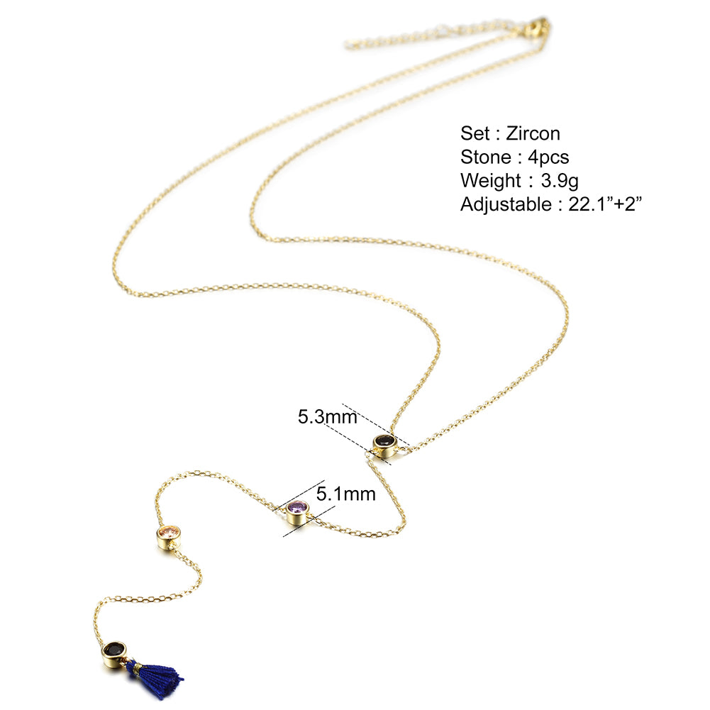 Sterling Silver Multi Gem Necklace - SSN150GCZD