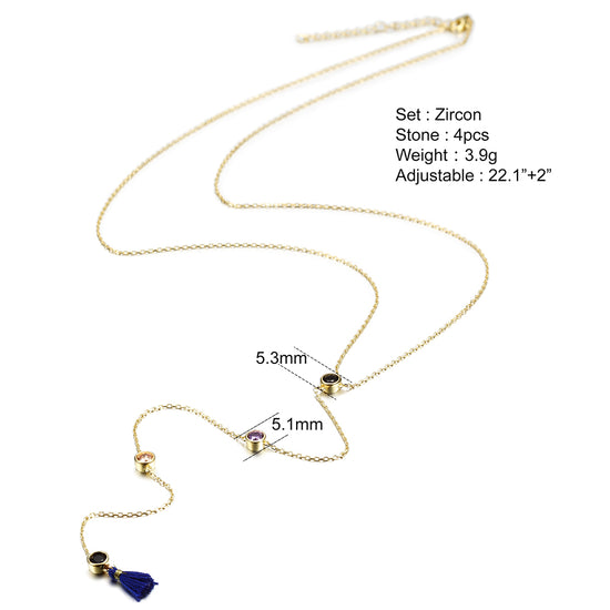 Sterling Silver Multi Gem Necklace - SSN150GCZD