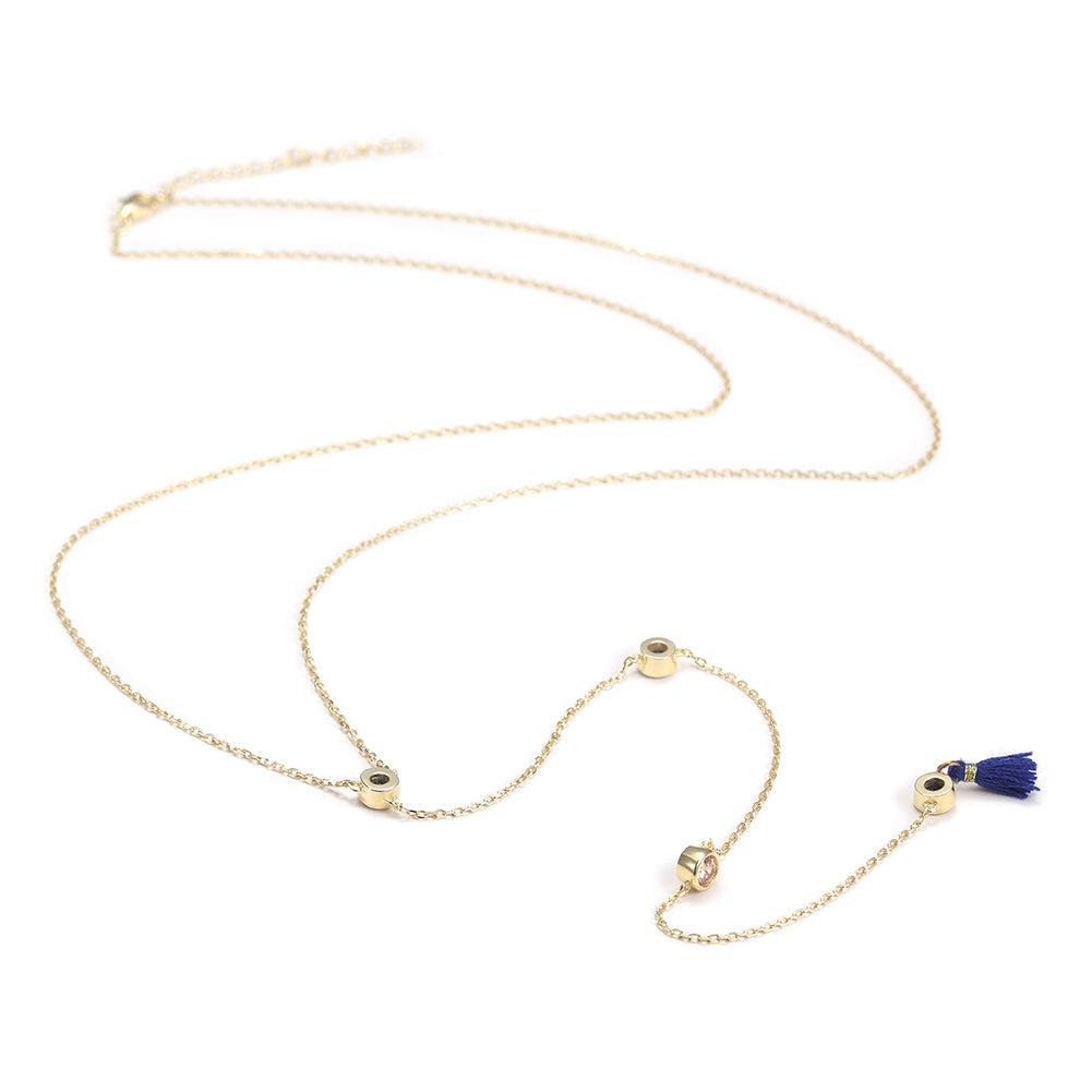 Sterling Silver Multi Gem Necklace - SSN150GCZD