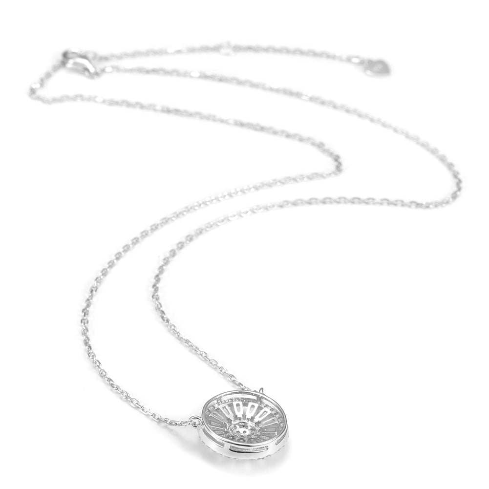 Sterling Silver Pendant CZ Necklace - SSN152WGZD