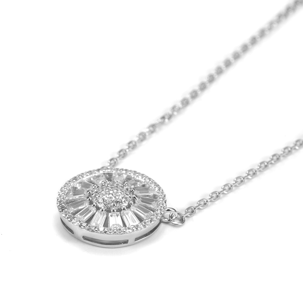 Sterling Silver Pendant CZ Necklace - SSN152WGZD