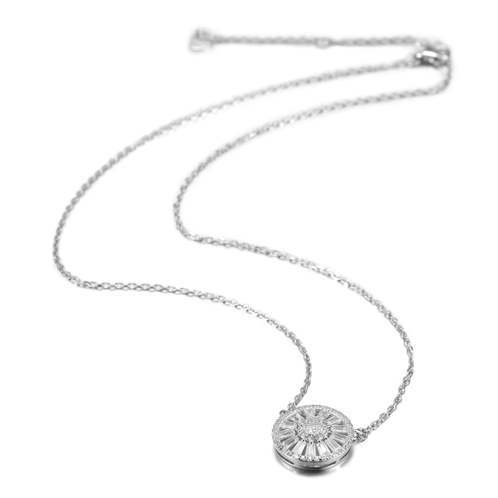 Sterling Silver Pendant CZ Necklace - SSN152WGZD