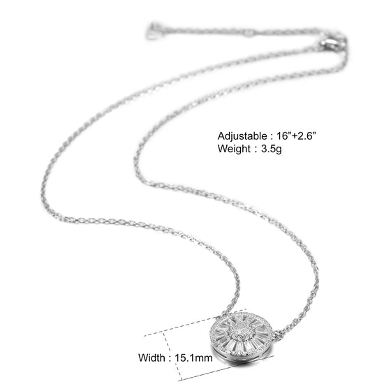 Sterling Silver Pendant CZ Necklace - SSN152WGZD