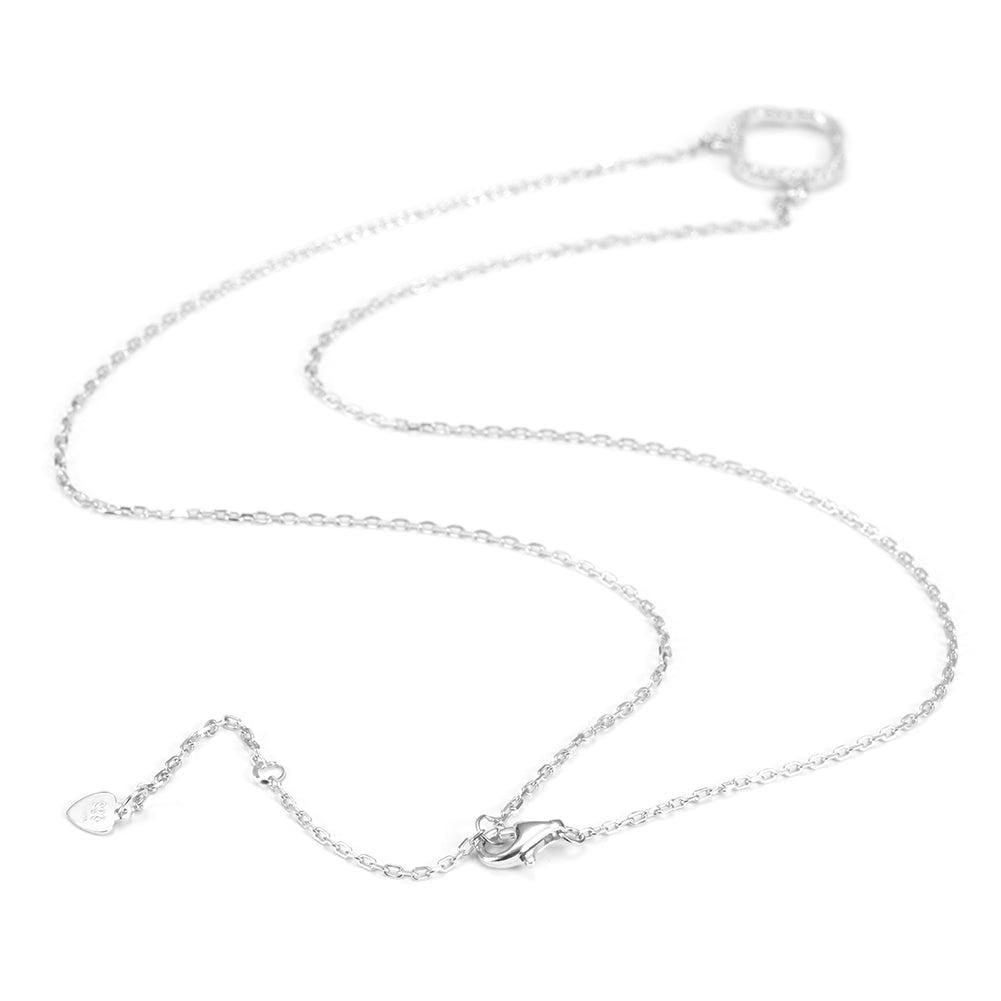 Sterling Silver Flower Pendant Necklace - SSN153WGZD