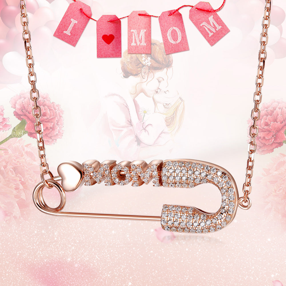 MOM Rose Gold Pin Necklace - SSN154RGZD