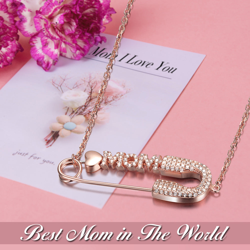 MOM Rose Gold Pin Necklace - SSN154RGZD
