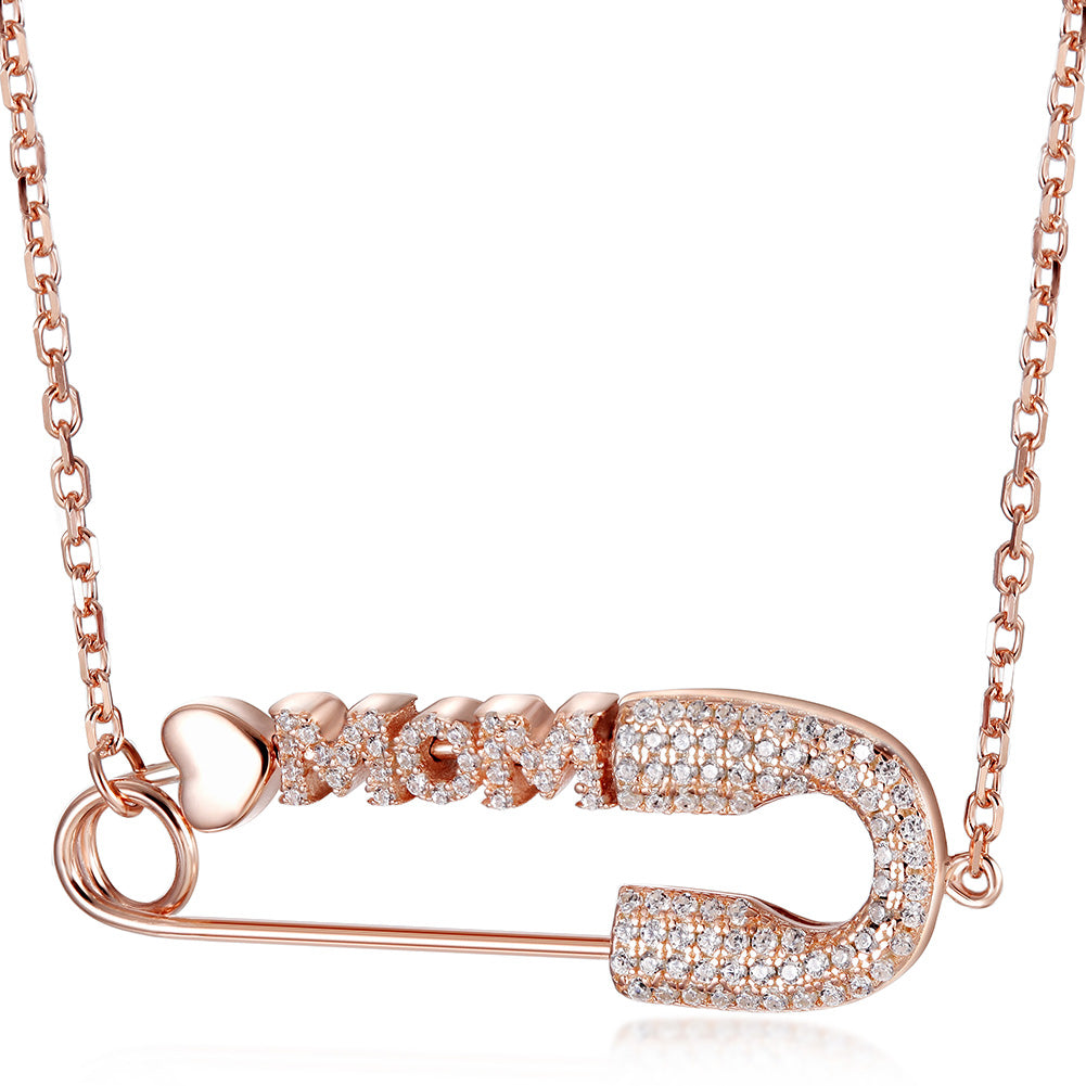MOM Rose Gold Pin Necklace - SSN154RGZD