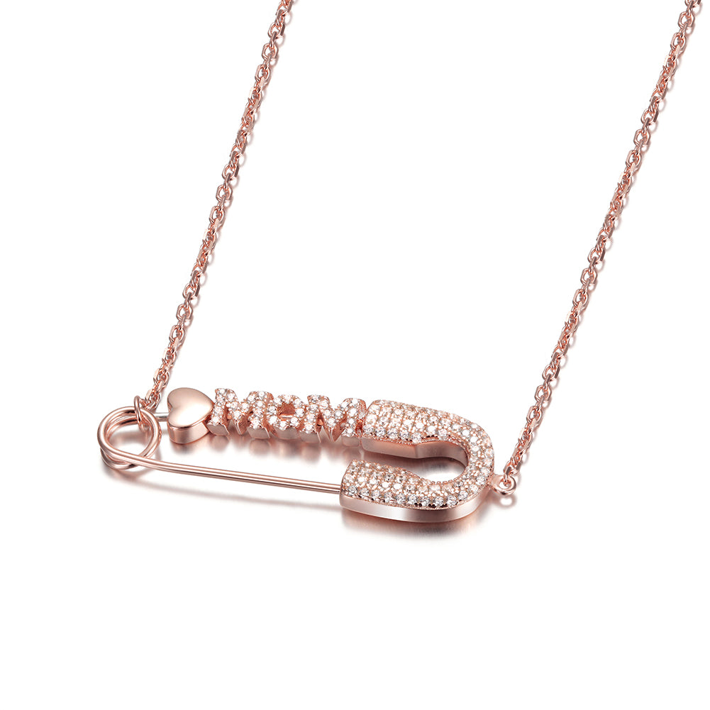 MOM Rose Gold Pin Necklace - SSN154RGZD