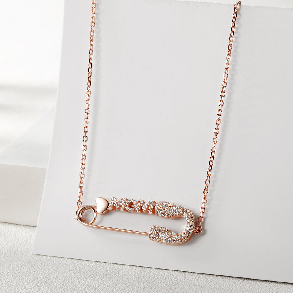MOM Rose Gold Pin Necklace - SSN154RGZD