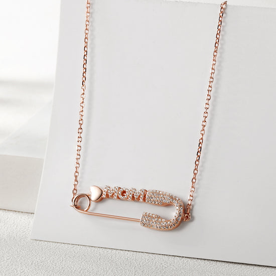 MOM Rose Gold Pin Necklace - SSN154RGZD
