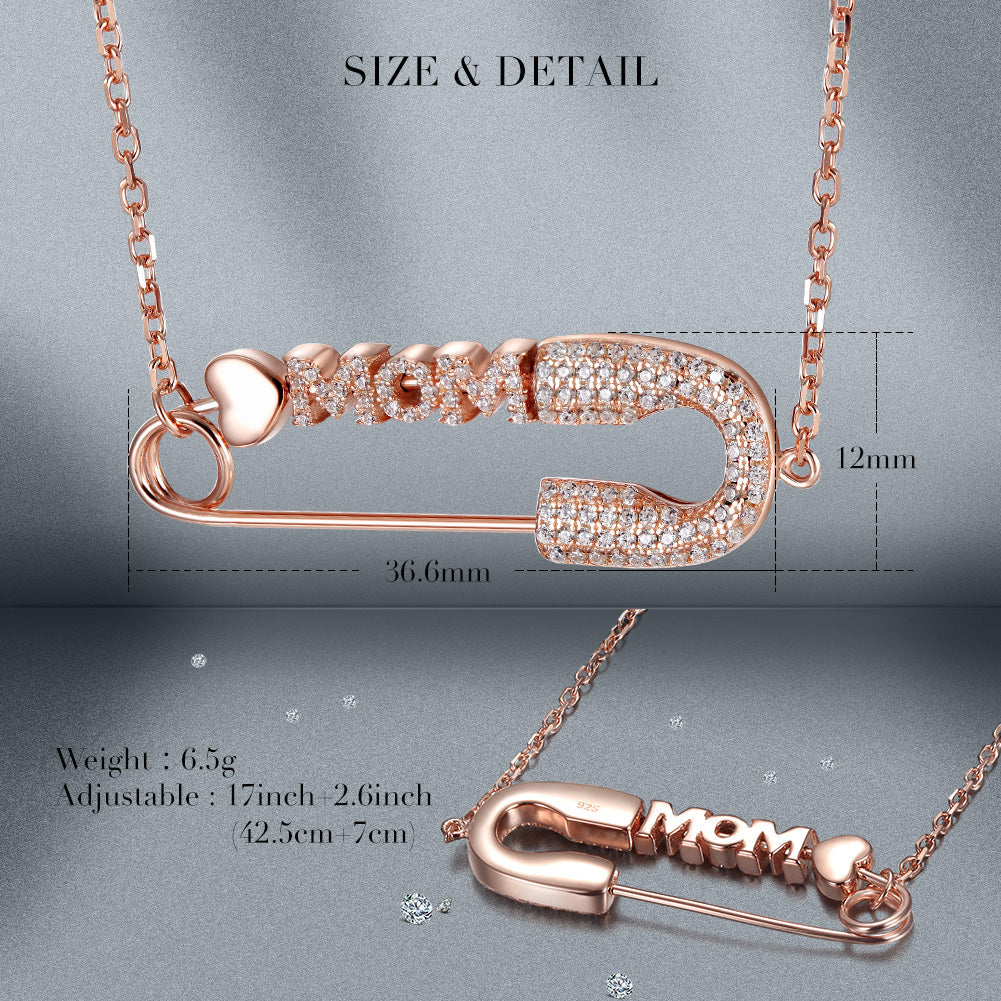 MOM Rose Gold Pin Necklace - SSN154RGZD