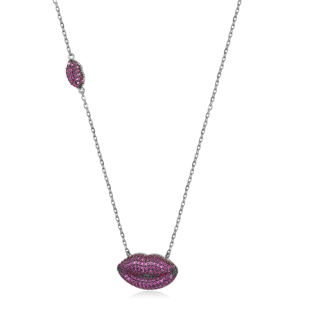 PInk Sexy Lip Necklace - SSN158WR
