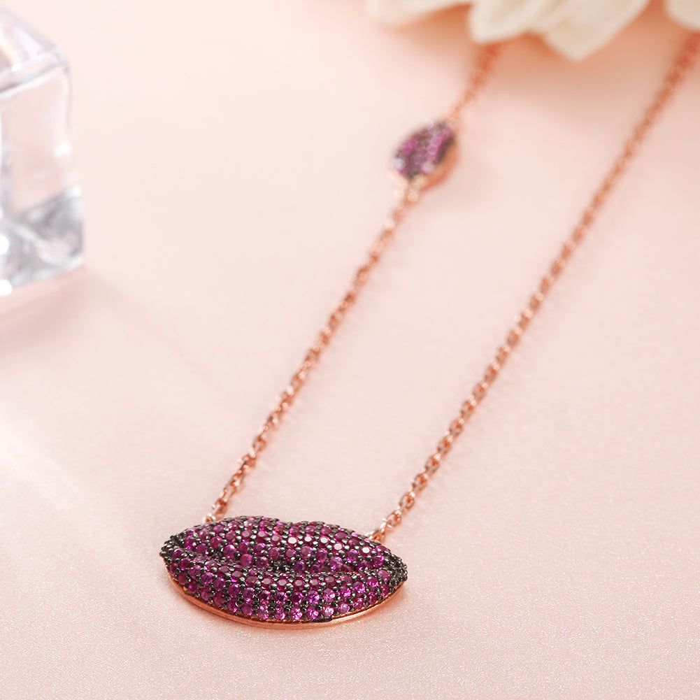 PInk Sexy Lip Necklace - SSN158WR