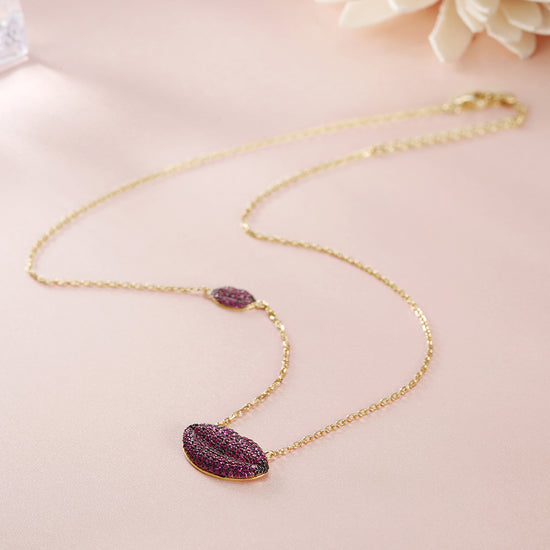 PInk Sexy Lip Necklace - SSN158WR