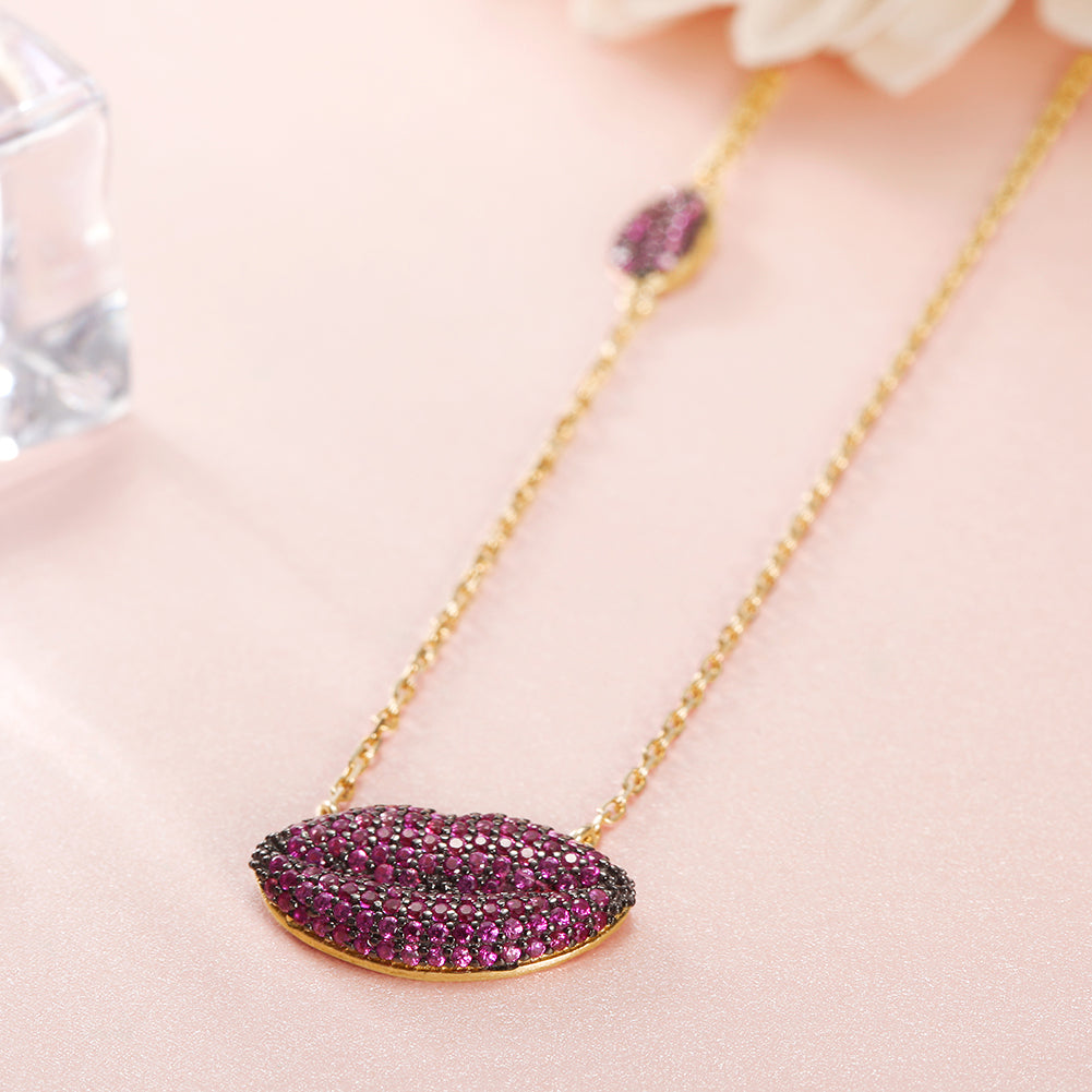 PInk Sexy Lip Necklace - SSN158WR