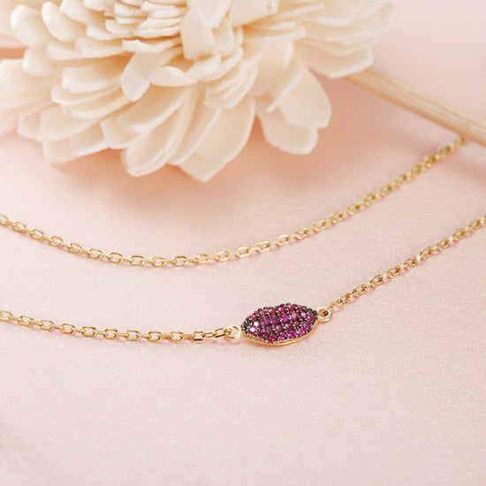 PInk Sexy Lip Necklace - SSN158WR