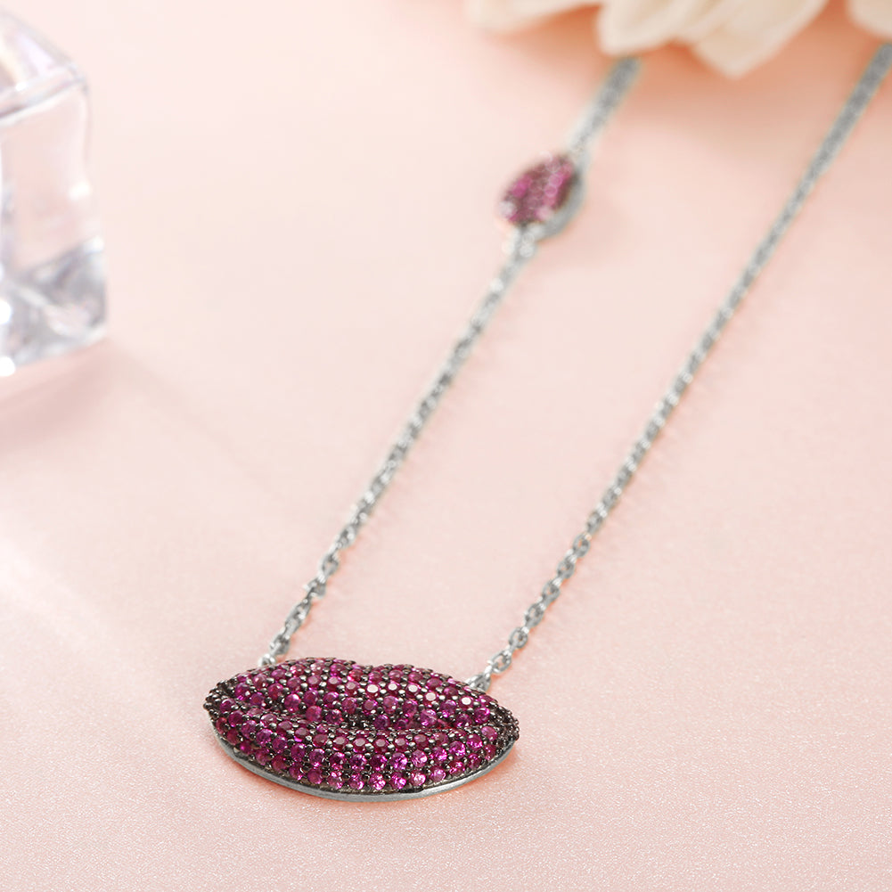 PInk Sexy Lip Necklace - SSN158WR