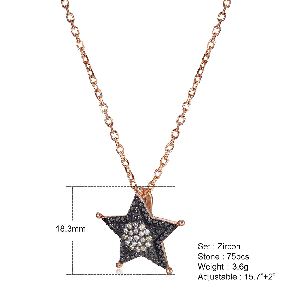 Sterling Silver Blue Star Pendant - SSN159BL