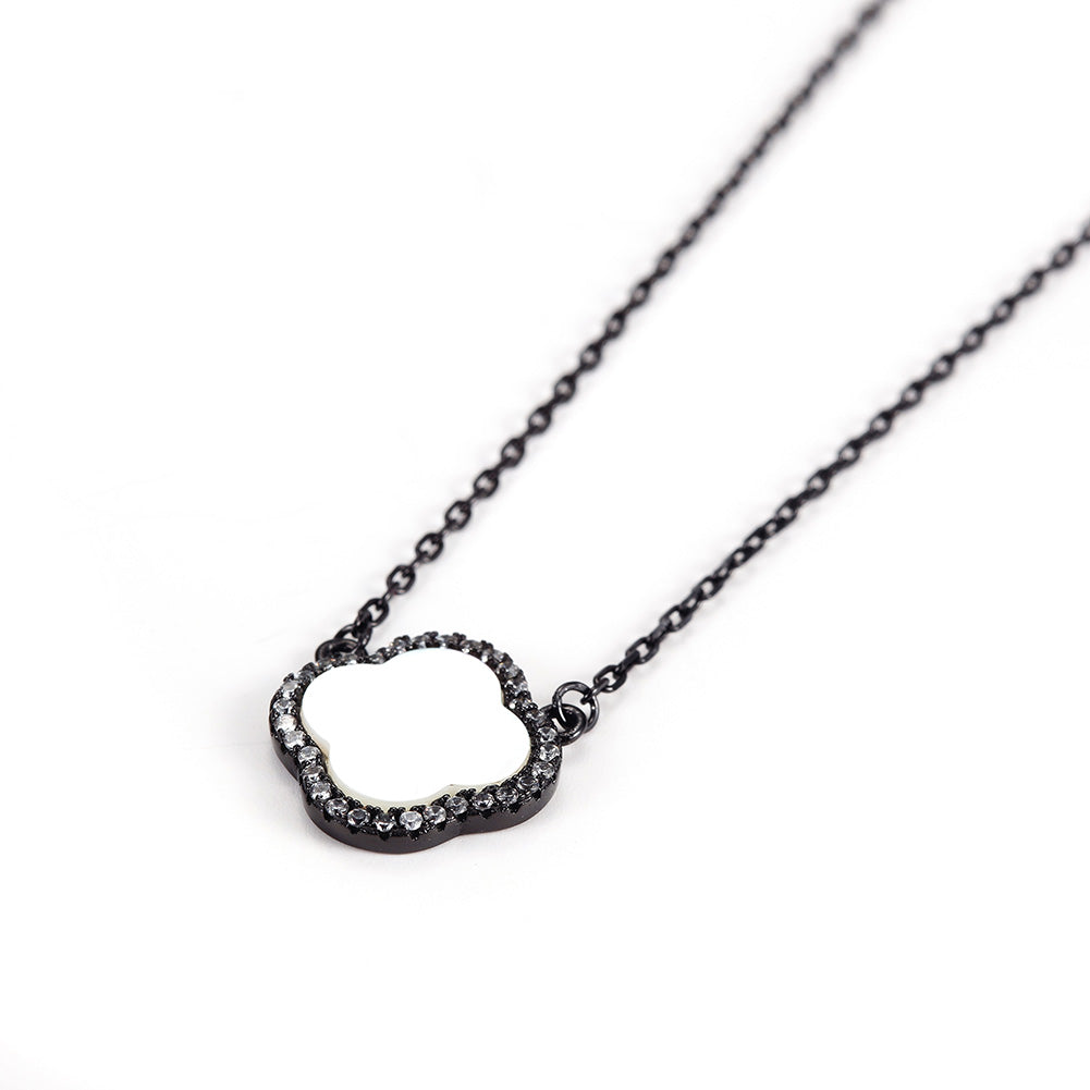 Sterling Silver Flower Shell Pendant Necklace - SSN164