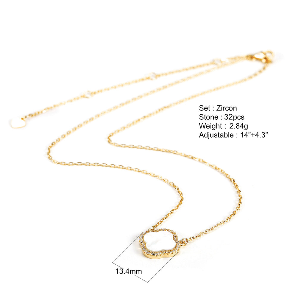 Sterling Silver Flower Shell Pendant Necklace - SSN164